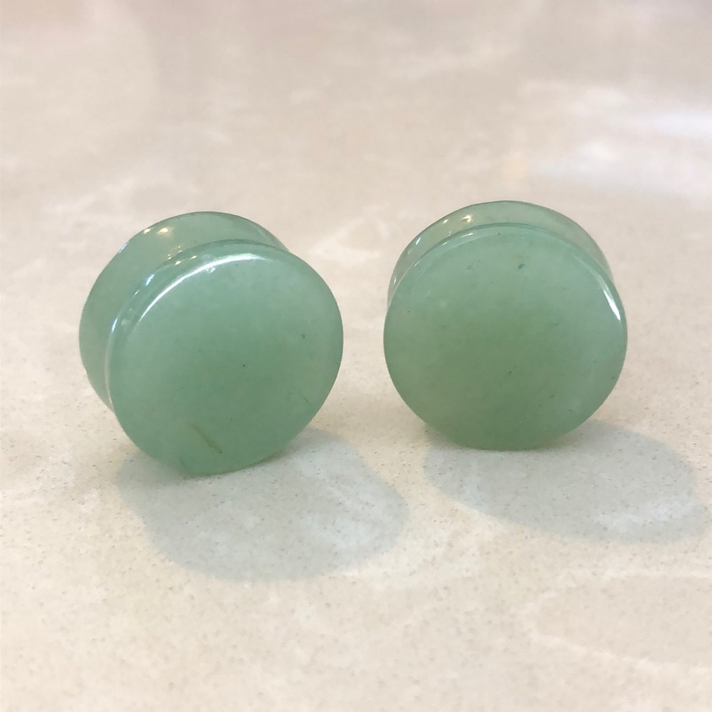 3/4” Double Flared Semi Transparent Jade Plugs